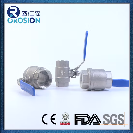 SS304 316 ステンレス鋼ハンドルロック雌ねじ BSPP BSPT NPT 2PC ボールバルブ